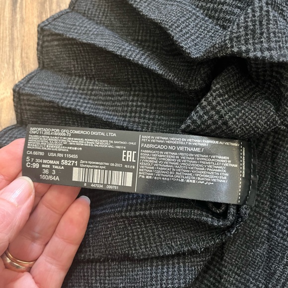 MANGO MNG Accordion Pleated Checked Midi Retro Skirt 4 - Picture 6 of 16